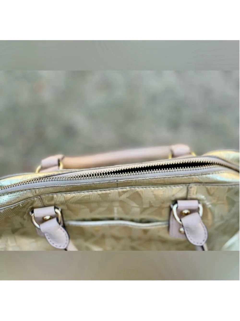 Michael Kors Sutton Bowler Satchel – Metallic Gold Signature